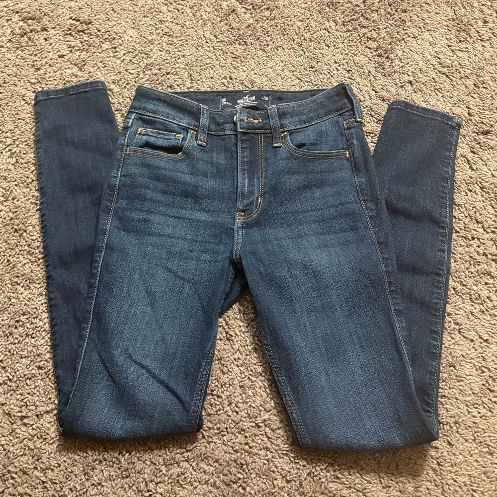 Hollister Dark Blue Skinny Jeans size 0